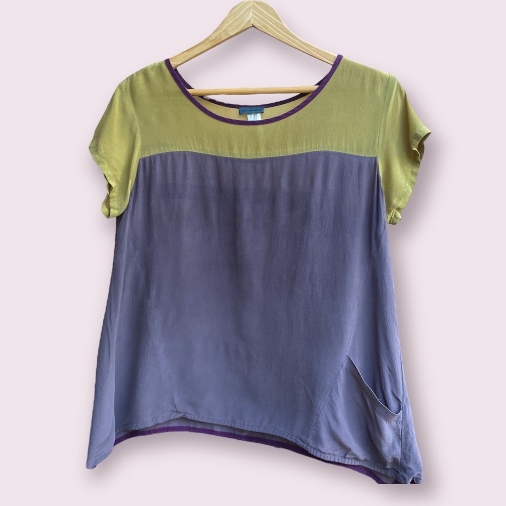 Anthropologie Purple Silk Blouse, Sz XS